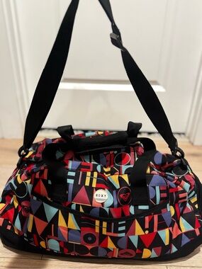 Roxy Multicolor Geometric Duffel - Black Straps